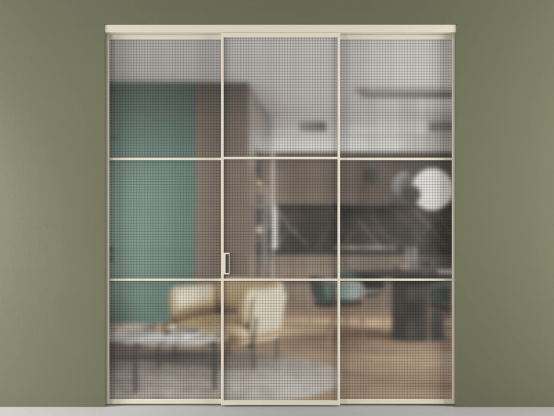 Алюминевая перегородка vn1+2_03_ Алюминий бежево-серый Mesh silver. Цвет Алюминий бежево-серый. Материал Алюминий в эмали. Коллекция Перегородка Formato внутри проёма 3 створки. Фото. Алюминевая перегородка vn1+2_03_ Алюминий бежево-серый Mesh silver. Цвет Алюминий бежево-серый. Материал Алюминий в эмали. Коллекция Перегородка Formato внутри проёма 3 створки. Картинка.