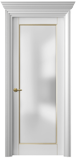 Дверь межкомнатная 6202 ББЛП САТ. Цвет Бук белоснежный с позолотой. Материал  Массив бука эмаль с патиной. Коллекция Royal. Картинка.