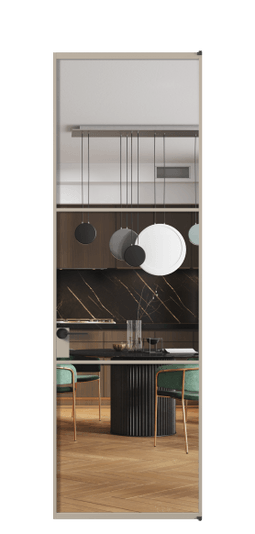 Дверь межкомнатная АЛПЛ040.03 Crystalvision АБСК. Цвет Алюминий бисквитный. Материал Алюминий в эмали. Коллекция Формато. Картинка.