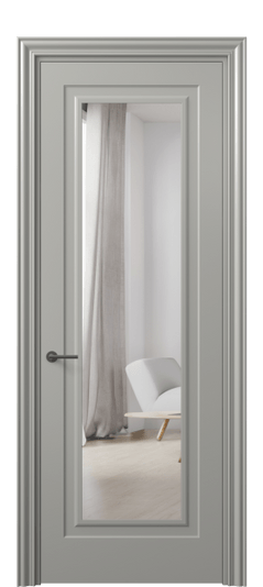 Межкомнатная дверь 8403 МНСР Зеркало с одной стороны. Цвет Матовый нейтральный серый. Материал Гладкая эмаль. Коллекция Mascot. Фото. Дверь межкомнатная 8403 МНСР Зеркало с одной стороны. Цвет Матовый нейтральный серый. Материал Гладкая эмаль. Коллекция Mascot. Картинка.