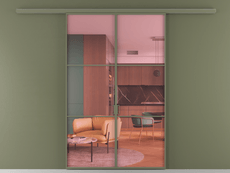 Перегородка Формато вдоль стены 2 створки