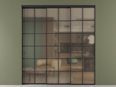 Перегородка Формато внутри проёма 3 створки с синхронным механизмом