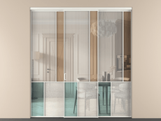 Перегородка Mosaic внутри проёма 3 створки