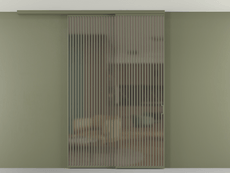 Перегородка Формато вдоль стены на потолок 2 створки с синхронным механизмом