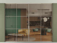 Перегородка Formato внутри проёма четырёхстворчатая со скрытым креплением в потолок