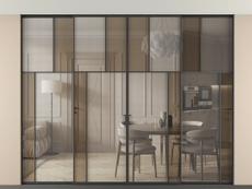 Перегородка Mosaic внутри проёма скрытое крепление в потолок 4 створки