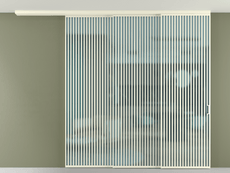 Перегородка Formato вдоль стены на потолок 3 створки с синхронным механизмом