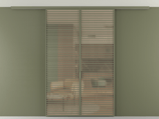 Перегородка Формато вдоль стены на потолок 2 створки