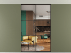 Перегородка Formato внутри проёма скрытое крепление в потолок 2 створки