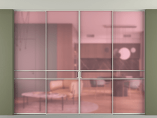 Перегородка Formato внутри проёма скрытое крепление в потолок 4 створки