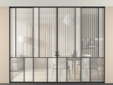 Перегородка Mosaic внутри проёма четырёхстворчатая со скрытым креплением в потолок